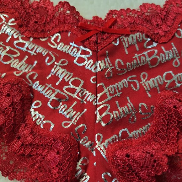 Victoria's Secret Cheeky Santa Baby Panty Red - Picture 3 of 9